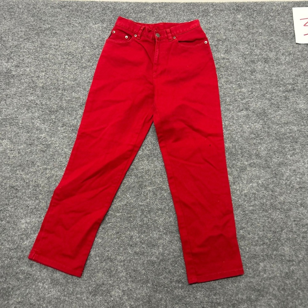 Lauren Jeans Co Jeans Womens Size 4P Red Straight Leg Petite Stretch Casual
